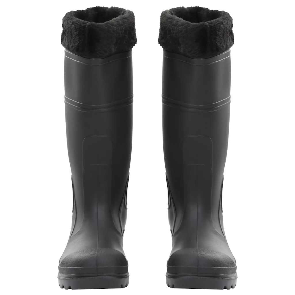 Vidaxl Regenstiefel mit abnehmbaren Socken Größe 39 PVC Schwarz