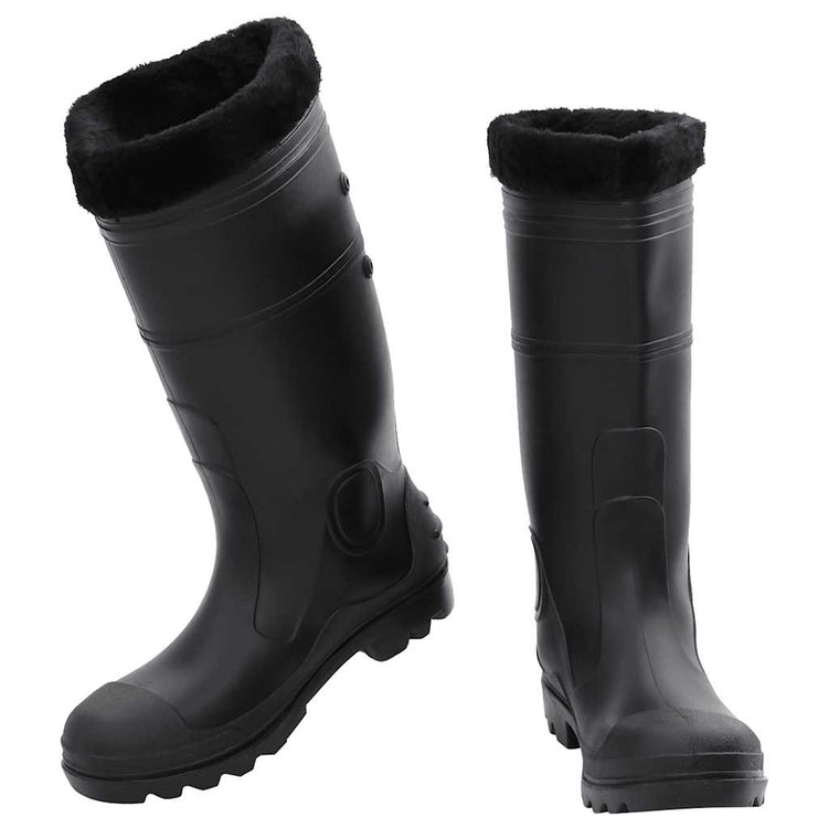 Vidaxl Regenstiefel mit abnehmbaren Socken Größe 43 PVC Schwarz