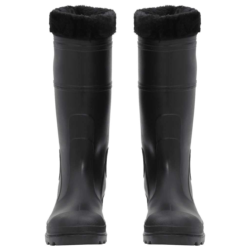 Vidaxl Regenstiefel mit abnehmbaren Socken Größe 43 PVC Schwarz