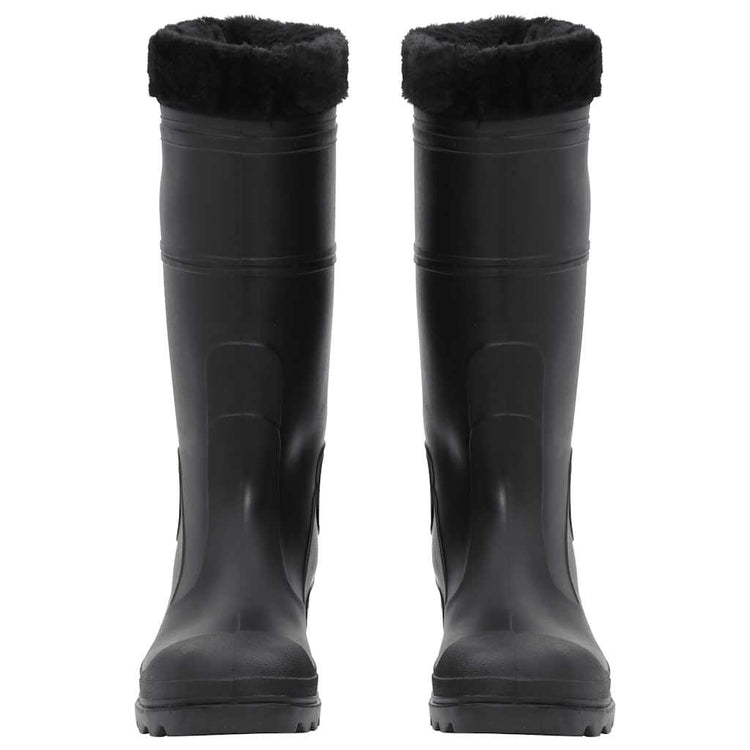 Vidaxl Regenstiefel mit abnehmbaren Socken Größe 43 PVC Schwarz