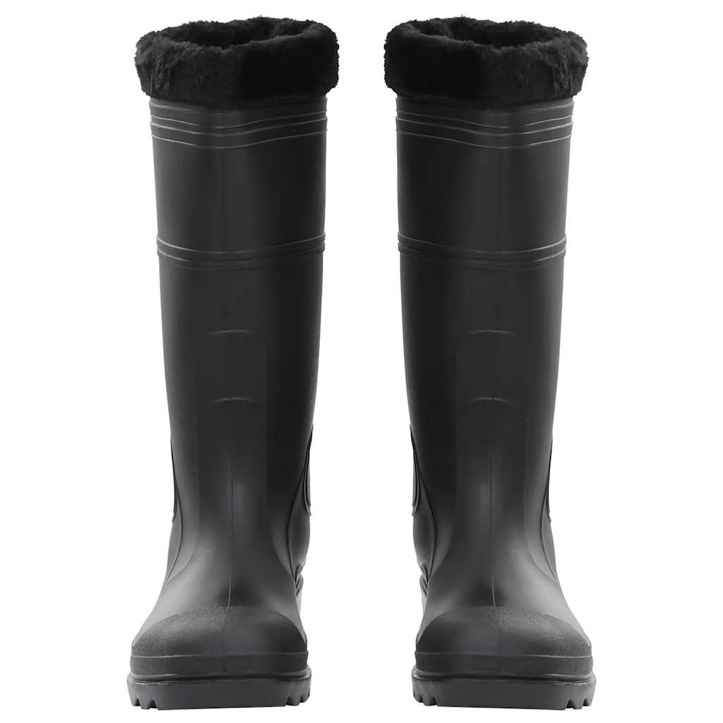 Vidaxl Regenstiefel mit abnehmbaren Socken Größe 44 PVC Schwarz