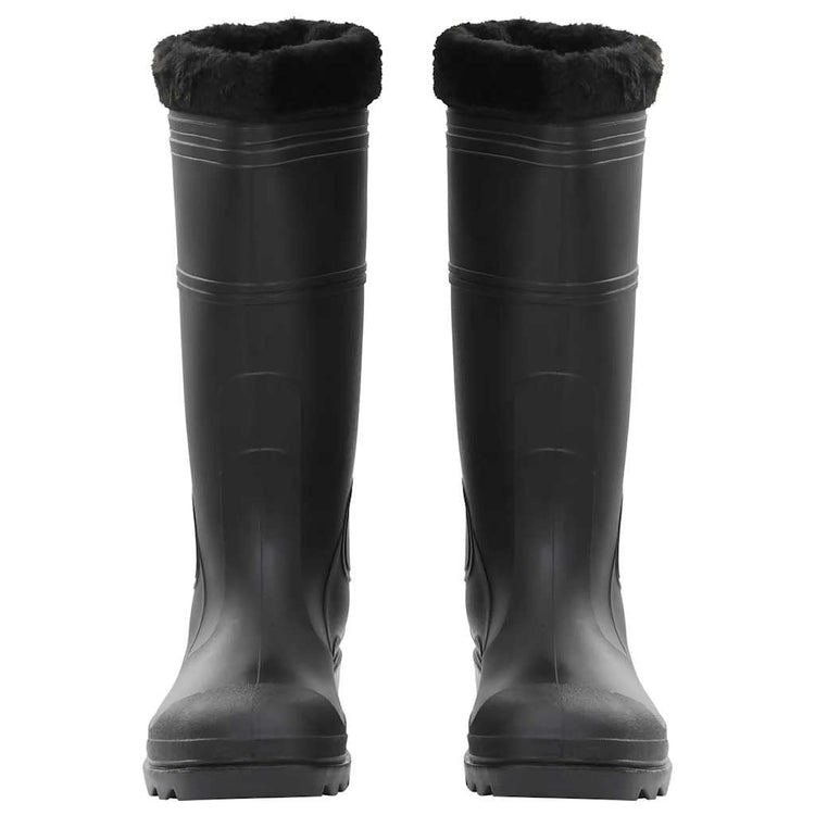 Vidaxl Regenstiefel mit abnehmbaren Socken Größe 44 PVC Schwarz