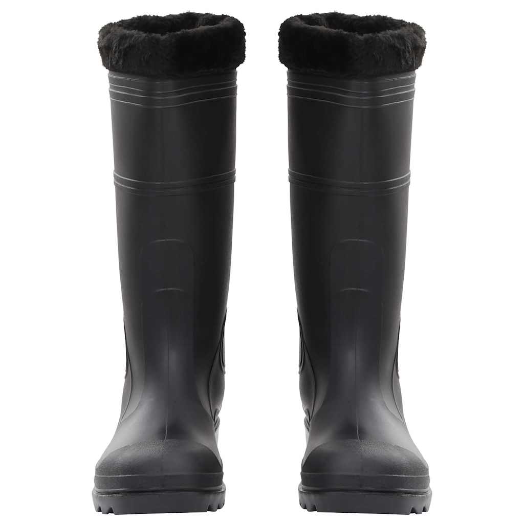 Vidaxl Regenstiefel mit abnehmbaren Socken Größe 46 PVC Schwarz