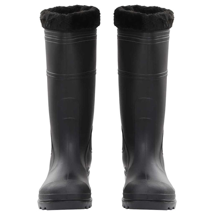 Vidaxl Regenstiefel mit abnehmbaren Socken Größe 46 PVC Schwarz