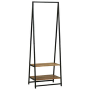 Vidaxx Kleiderständer mit Ablage schwarz 60 x 45 x 180 cm aus massivem Akazienholz - afbeelding 1