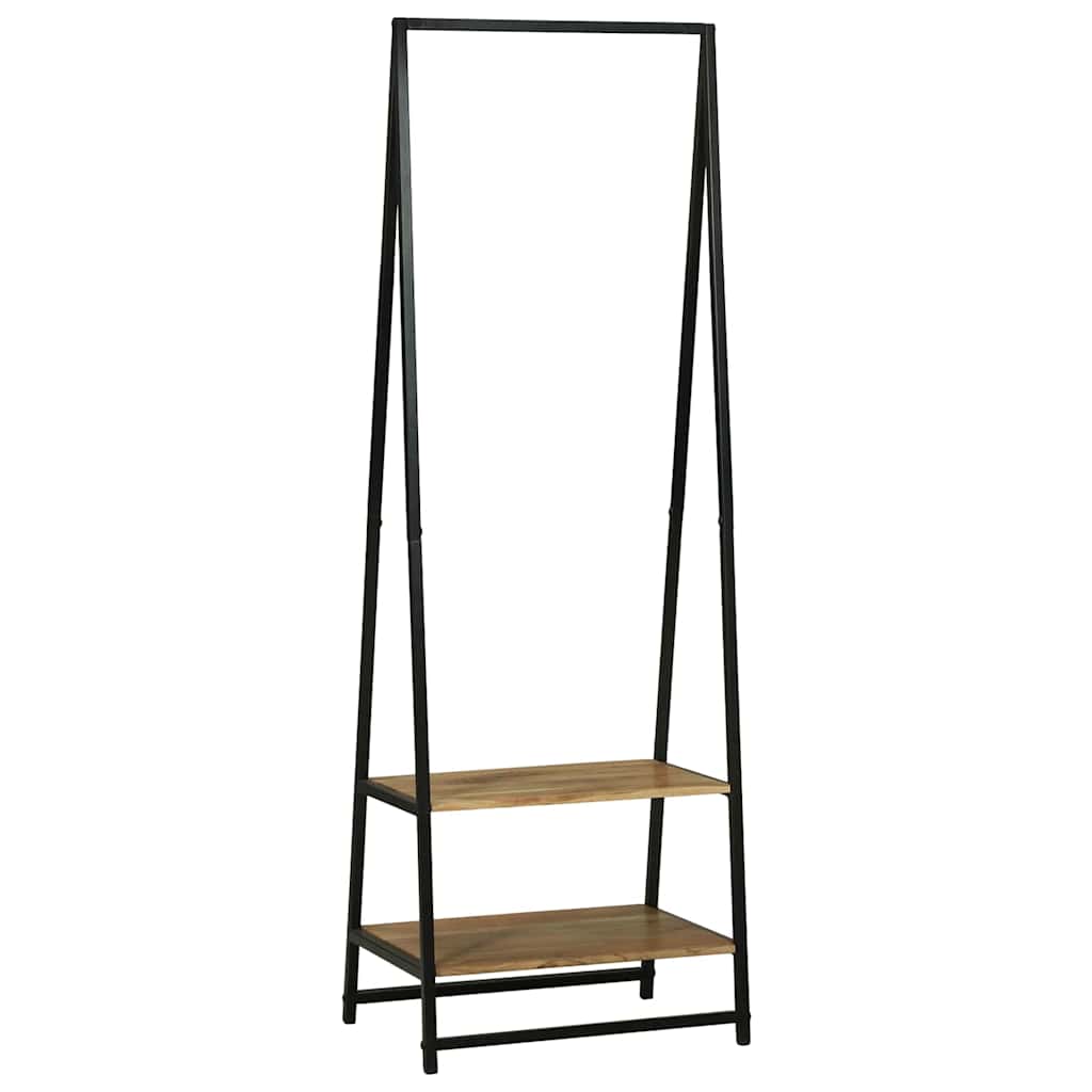 Vidaxx Kleiderständer mit Ablage schwarz 60 x 45 x 180 cm aus massivem Akazienholz