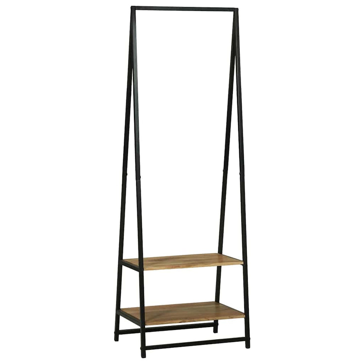 Vidaxx Kleiderständer mit Ablage schwarz 60 x 45 x 180 cm aus massivem Akazienholz