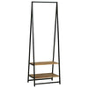 Vidaxx Kleiderständer mit Ablage schwarz 60 x 45 x 180 cm aus massivem Akazienholz