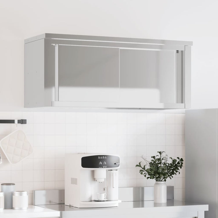 vidaXL Küchen-Wandschrank mit Schiebetüren Edelstahl