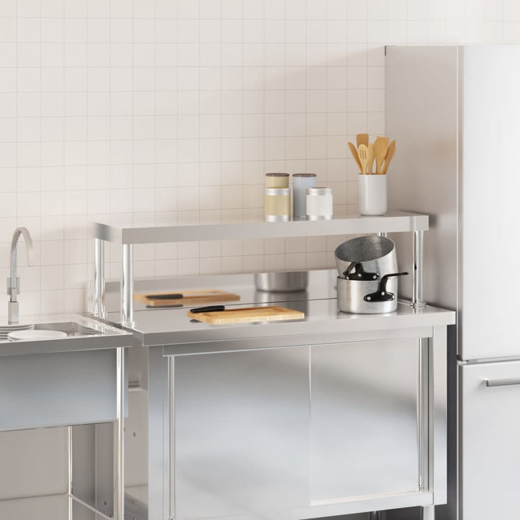 VIDAXL -Erhöhung für Arbeitstabelle 110x30x35 cm Edelstahl