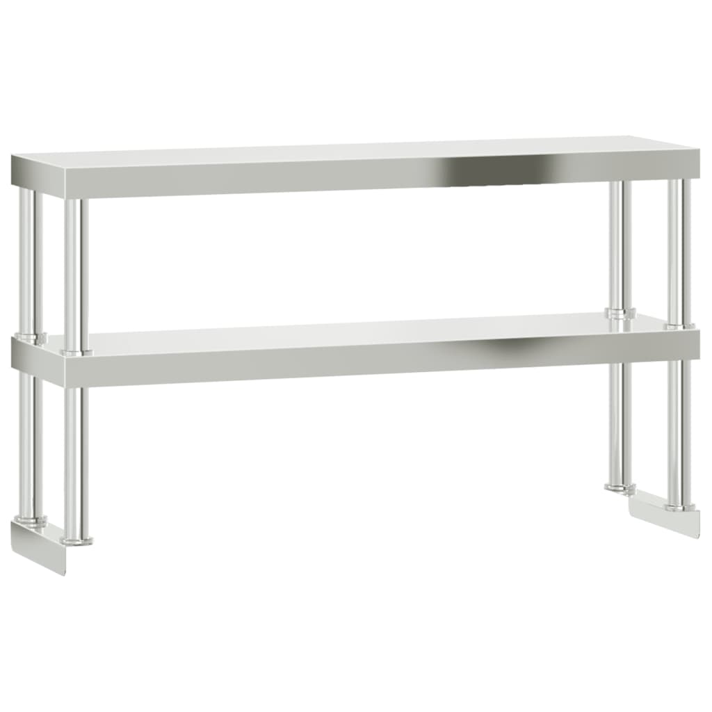 VIDAXL-Erhöhung für Arbeitstabelle 2-layer 110x30x65 cm Edelstahl