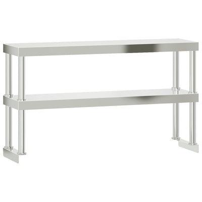 VIDAXL-Erhöhung für Arbeitstabelle 2-layer 110x30x65 cm Edelstahl