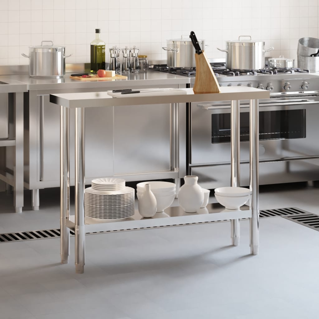 Vidaxl Küchenarbeitstabelle 110x30x85 cm Edelstahl