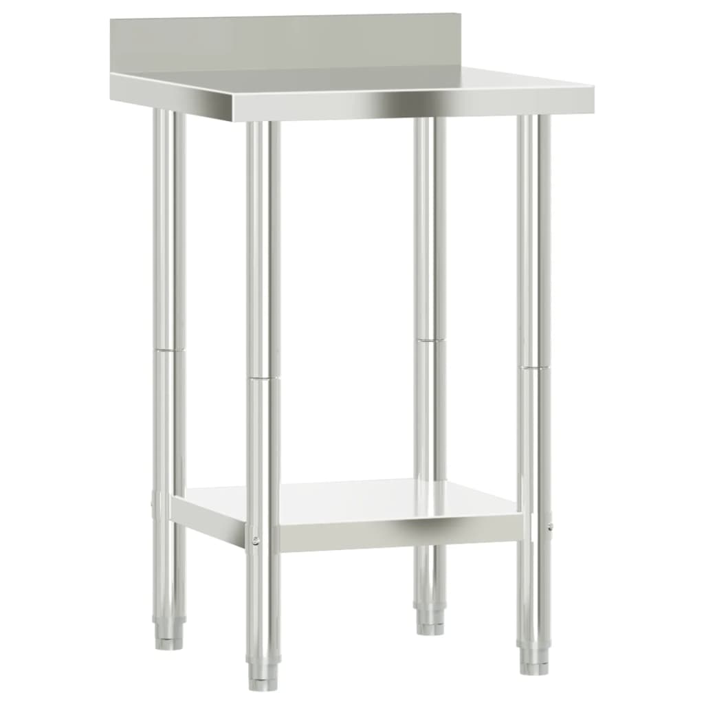 VIDAXL KISchenwork -Tisch mit Begrüßungsbildschirm 55 x 55 x 93 cm Edelstahl