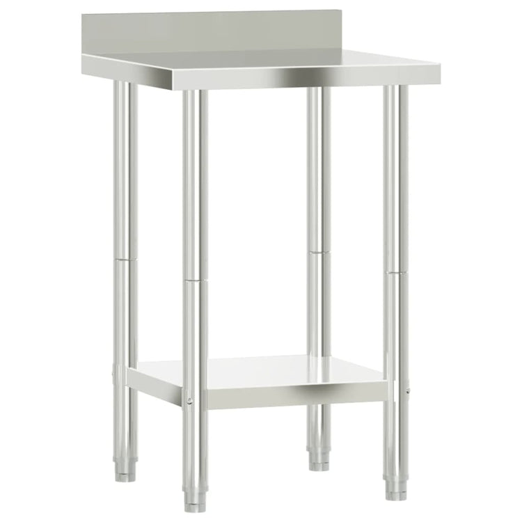 VIDAXL KISchenwork -Tisch mit Begrüßungsbildschirm 55 x 55 x 93 cm Edelstahl