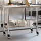 VIDAXL KISchenwork -Tisch mit Rädern 110 x 55 x 85 cm Edelstahl
