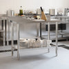 VIDAXL -Küchentisch mit Begrüßungsbildschirm 110 x 55 x 93 cm Edelstahl