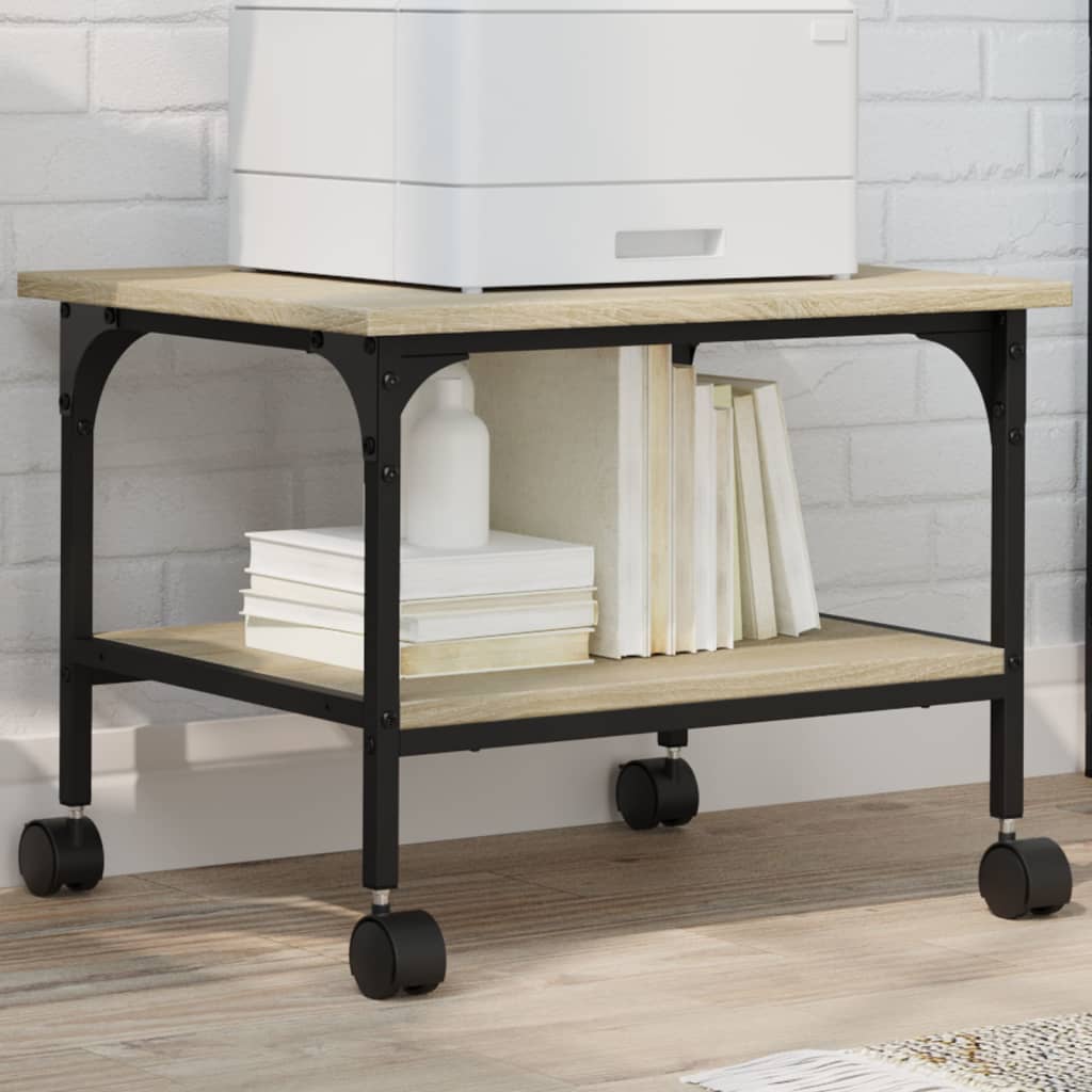 VidaXL Druckerschrank 2-schichtig 50x40x38 cm Holzwerkstoff Sonoma-Eiche