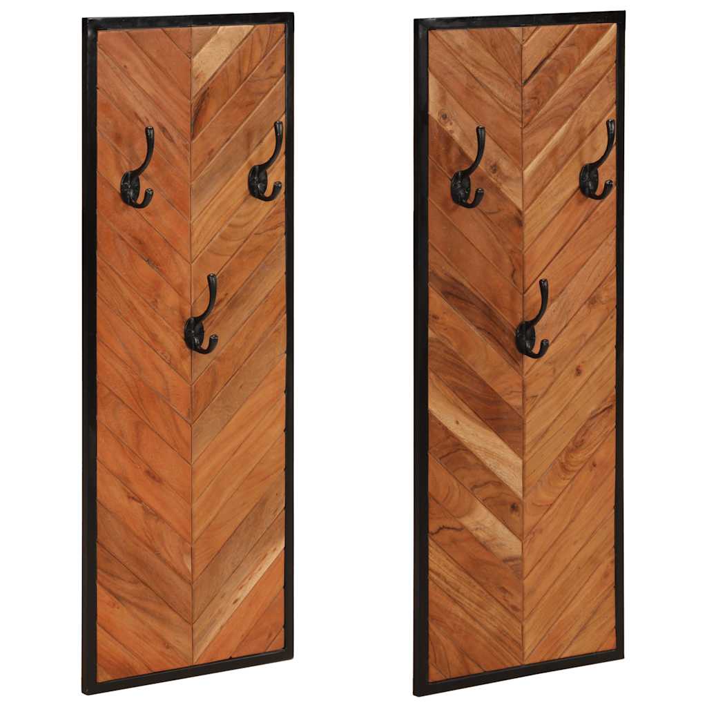 Vidaxx Garderobenständer 2 Stück 35x1x90 cm massives Akazienholz
