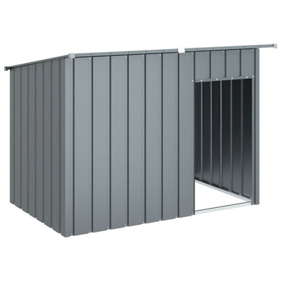 VIDAXL -Hundedach mit Dach 153x91x110 cm Stahl Anthrazit -Verschärft