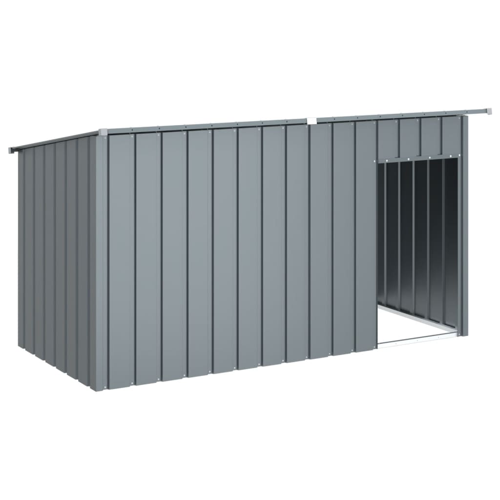 VIDAXL DOG ​​LOFT mit Dach 196x91x110 cm verzinkter Stahl -Anthrazit -Gelenter
