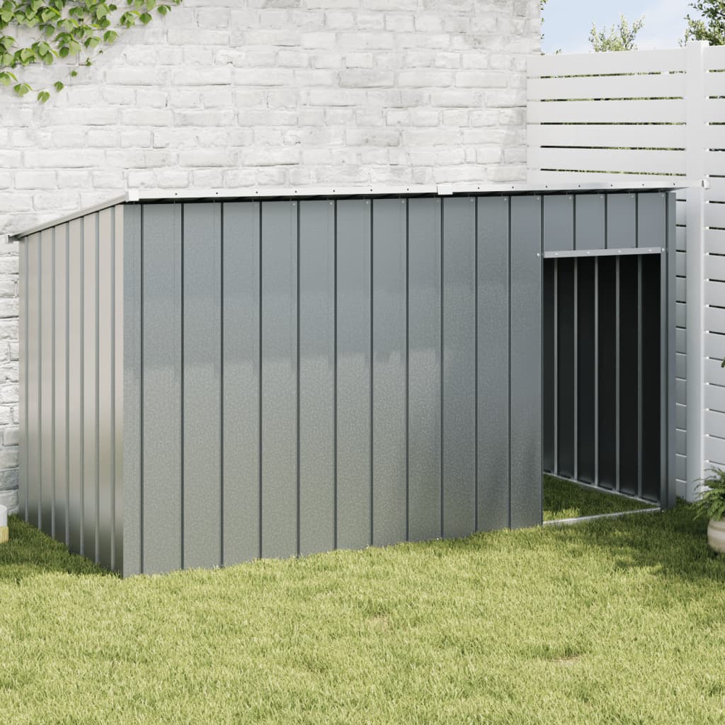 VIDAXL DOG ​​LOFT mit Dach 196x91x110 cm verzinkter Stahl -Anthrazit -Gelenter