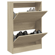 Vidaxl Schuhschrank 60x21x87,5 cm verarbeitetes Holz Sonoma Eiche gefärbt - afbeelding 1
