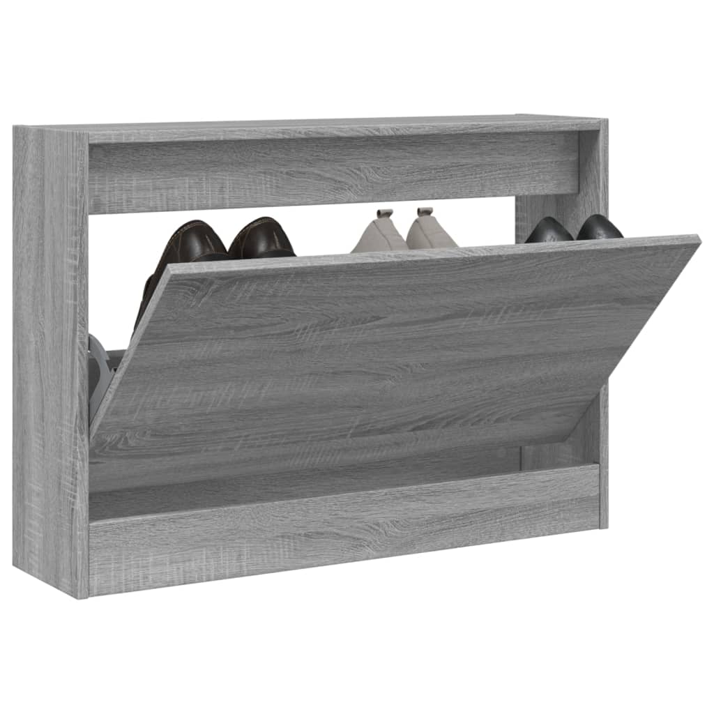Vidaxl Schuhschrank 80x21x57 cm Schnitt Holzgrau Sonoma Eiche Farbe