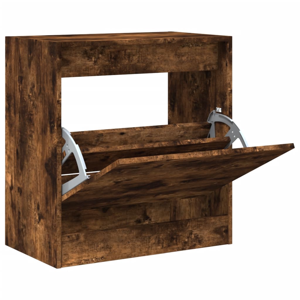 Vidaxl Schuhschrank 60x34x63,5 cm propertiertes Holzgeräuchchen -Eiche gefärbt