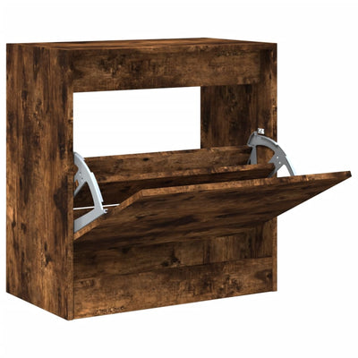 Vidaxl Schuhschrank 60x34x63,5 cm propertiertes Holzgeräuchchen -Eiche gefärbt