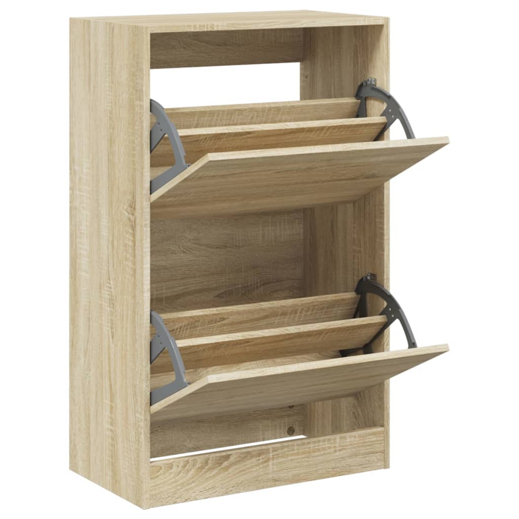 Vidaxl Schuhschrank 60x34x96.5 cm propertiertes Holz Sonoma Eichefarbe