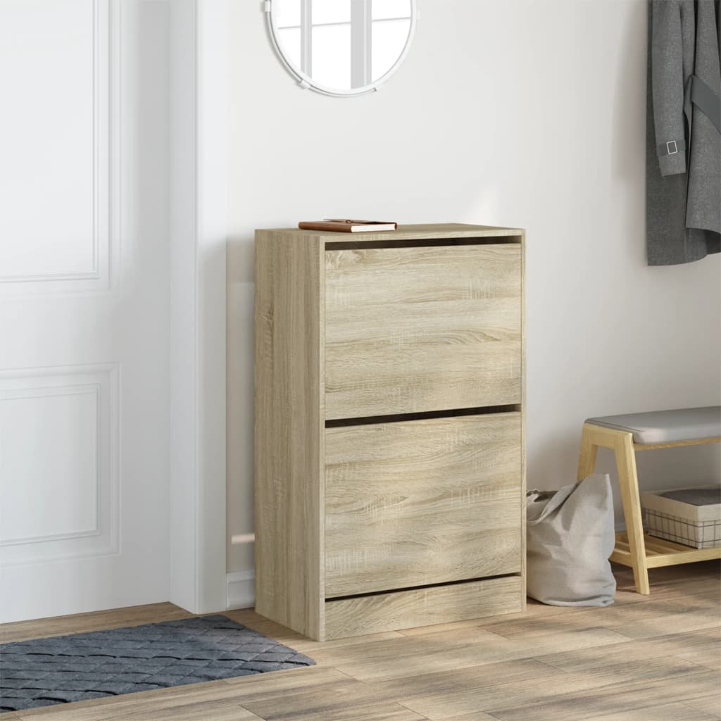 Vidaxl Schuhschrank 60x34x96.5 cm propertiertes Holz Sonoma Eichefarbe