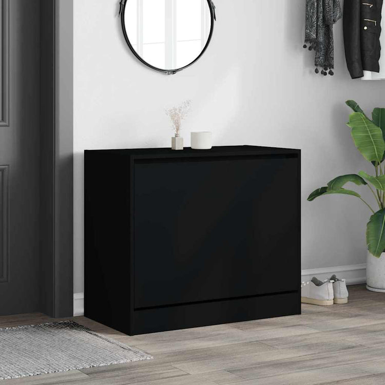 Vidaxl Schuhschrank 80x42x69 cm propertiertes Holzschwarz