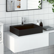 Vidaxl Washbeer 50x38x11 cm Guss Mineral Marmor Mattschwarz - afbeelding 1