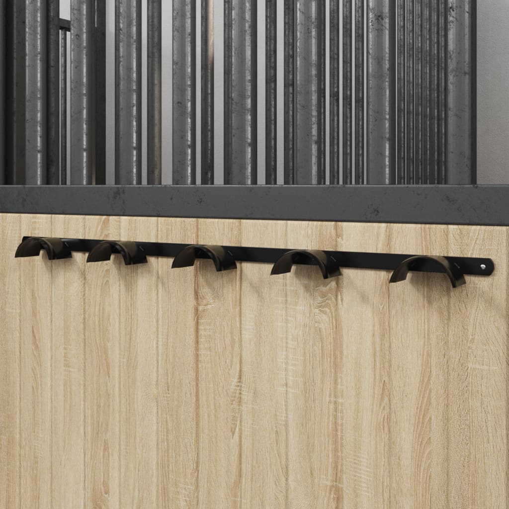 VidaXL Trensenhalter für 5 Eisenzäume, schwarz