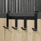 Vidaxl -Zaumhalter mit 4 Haken Stahl schwarz - afbeelding 1
