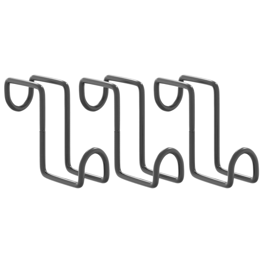 VidaXL Trensenhalter 3 Stück Stahl schwarz