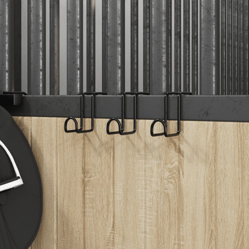 VidaXL Trensenhalter 3 Stück Stahl schwarz