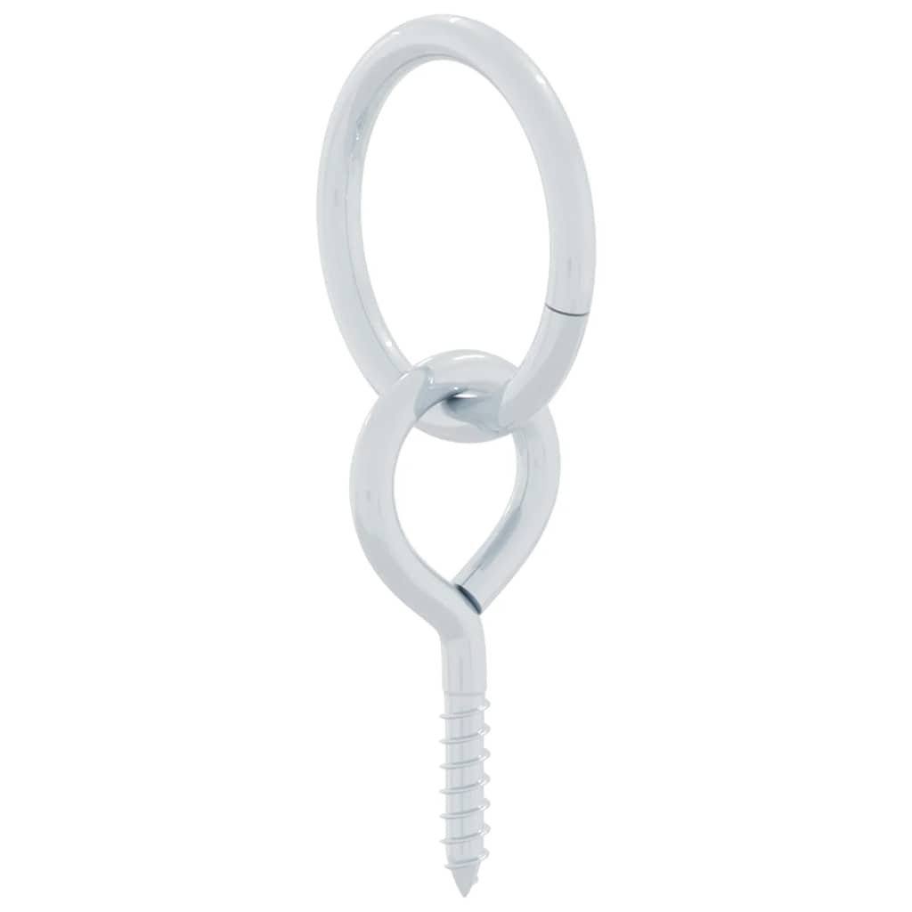 VIDAXL -Schraubenauge mit Ring 3 St. Stahl Silber gefärbt