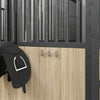 Vidaxl Eimer Haken 3 St. Wandmontage Stahl silberfarben und braun