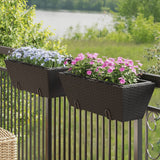 Vidaxl Pflanzer 2 STs mit Hooks Poly Rattan Black - afbeelding 1