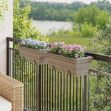 Vidaxl Pflanzer 2 ST mit Hooks Poly Rattan Grey - afbeelding 3