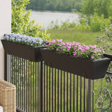 Vidaxl Pflanzer 2 STs mit Hooks Poly Rattan Black - afbeelding 1