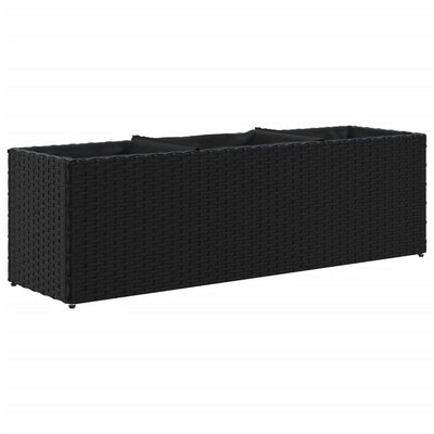 Vidaxx Pflanzgefäß mit 3 Töpfen 105x30x32 cm Polyrattan schwarz