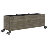 Vidaxx Pflanzgefäß mit Rädern 3 Töpfe 107x32x38 cm Polyrattan grau - afbeelding 2