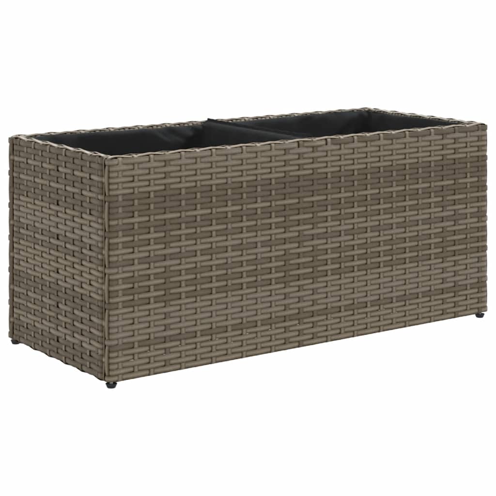 Vidaxx Pflanzgefäß mit 2 Töpfen 72x30x32 cm Polyrattan grau