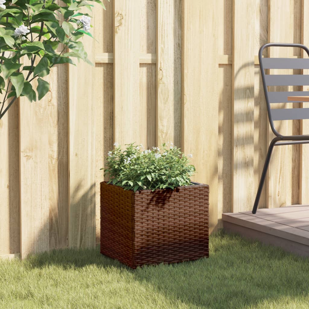 Vidaxx Pflanzgefäß 36x30x32 cm Polyrattan braun
