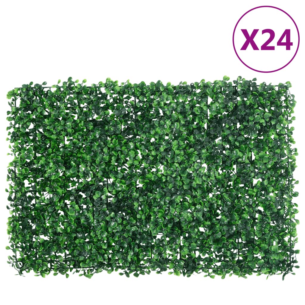 Vidaxxl Zaun mit Kunststrauch 24 Stück 40x60 cm grün