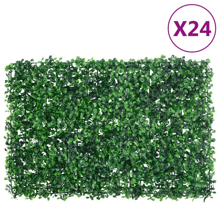 Vidaxxl Zaun mit Kunststrauch 24 Stück 40x60 cm grün