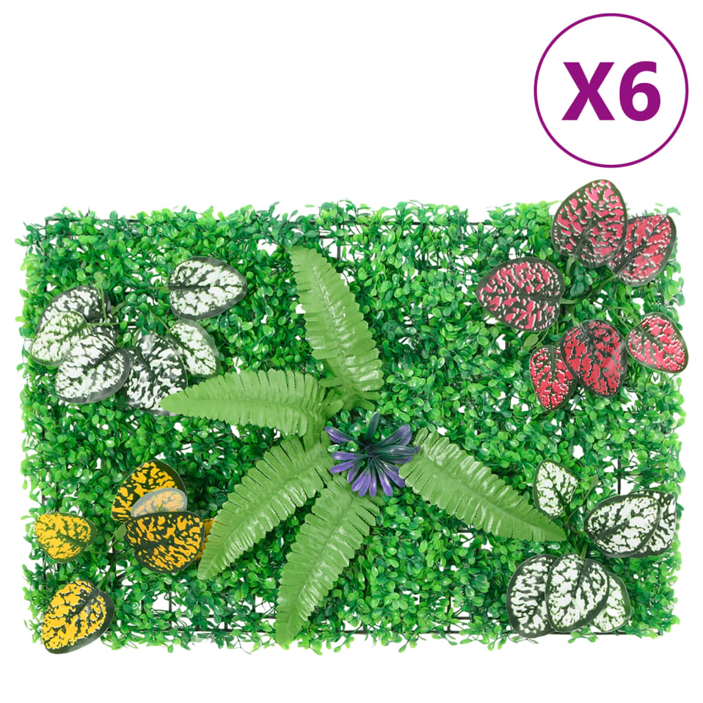 Vidaxl -Zaun mit künstlichen Pflanzen 6 ST 40x60 cm Grün